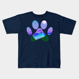 Mountain Paw Print Kids T-Shirt